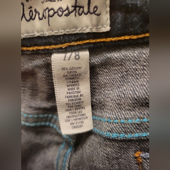 Aeropostale Dark Blue Rolled-Hem Denim Shorts - Picture 2 of 4